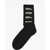 1989 STUDIO Ribbed Long Socks With Contrast Embroidery Black