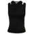 MSGM Black Ribbed Tank Top With Cut-Out Detailing In Cotton Woman Black