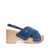 Via Roma 15 Wooden heeled sandals Blue