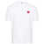 Comme des Garçons Comme Des Garçons Play Unisex T-Shirt Red Emblem Knit Clothing 5 WHITE