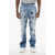 DSQUARED2 All-Over Patched Leaf Roadie Fit Denims 22Cm Light Blue