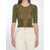 Saint Laurent Cropped Top With Cassandre GREEN