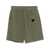 C.P. Company Green Shorts With Elastic Drawstring Waist And Logo Plaque On The Front In Cotton Man GREEN