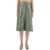 Dries Van Noten Ruched Satin Midi Skirt GREEN