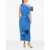Alexander McQueen Draped Midi Dress With Front Split Light Blue
