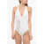 Ermanno Scervino Solid Color One Piece Swimsuit With Open Back And Lace Side White