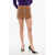 WE11DONE Checked Wool Mini Skirt With Side Zip Orange