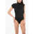 Viktor & Rolf Draped Turtleneck Bodysuit Black