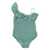Mc2 Saint Barth ONE SHOULDER ONE PIECE WITH FLOUNCE Green
