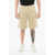 TEN C Sweat Shorts With Coated Cotton Pockets Beige