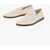 THE ROW Hammered Leather Cary Penny Loafers Beige
