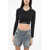 Versace Crop Top With Logoed Band Black