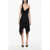 Pinko Bare Back Asymmetrical Vitulano Dress With Golden Chain Black