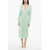ROTATE Birger Christensen Belted Midi Dress With Balloon Sleeves Green