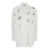 PLAIN White Shirt With Classic Collar And Rhinestone Embellishments On The Front In Cotton Blend Stretch Woman WHITE