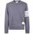 Thom Browne Thom Browne Classic Sweatshirt In Classic Loopback With Engineered 4 Bar Clothing GREY