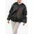 WE11DONE Draped Satin Bomber Jacket Black