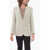 CORNELIANI Cc Collection Blended Linen Right Blazer With Irregular Text Beige