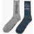 Converse Set Of 2 Ribbed Long Socks With Contrasting Logo Blue