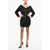 DSQUARED2 Sequined Solid Color Minidress With Boat Neckline Black