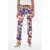 DSQUARED2 Regular Waist Printed Pants With Cut-Out Details Multicolor