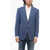 CORNELIANI Code Embroidered Virgin Wool Single Breasted Blazer Blue