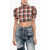 DSQUARED2 Checked Cropped Blouse With Leather Logo Multicolor