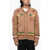 DSQUARED2 Embroidered Maxi Sweater With Hood And Zip Closure Brown