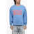 DSQUARED2 Vintage Effect Crew-Neck Sweatshirt With Patch Pocket Blue