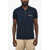 DSQUARED2 Piquet Cotton 3 Buttons Polo Shirt With Print Blue