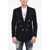 DSQUARED2 Flap Pockets Double Breasted Blazer With Golden Effect Butto Blue