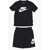 Nike Solid Color T-Shirt And Shorts Set With Printed Logo Black