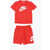 Nike Solid Color T-Shirt And Shorts Set With Printed Logo Red