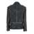 PLAIN Black Jacket With Notched Revers And Zipped Pockets In Leather Woman Black