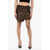 DSQUARED2 Wrap Leather Skirt With Lace-Up Detail Brown