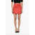 DSQUARED2 Wrap Hammered Leather Skirt Red