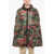 DSQUARED2 Zipped Closue Camouflage Motif Cape Military Green