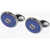 CORNELIANI Button Designed Brass Cufflinks Blue