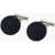 CORNELIANI Metal Cufflinks Lined With Embroidered Silk Midnight Blue