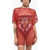 DSQUARED2 Solid Color Openwork Beach Cover-Up Dress Red