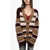DSQUARED2 Color Block Maxi Cardigan With Double Pockets Multicolor