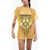 DSQUARED2 Solid Color Openwork Beach Cover-Up Dress Yellow