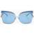 LINDA FARROW No 21 Butterfly Sunglasses With Metal Frame Light Blue