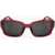 LINDA FARROW Dries Van Noten Rectangular Sunglasses With Plastic Frame Red
