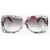 LINDA FARROW Erdem Rectangular Sunglasses With Floral Patterned Frame Multicolor