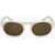 LINDA FARROW Dries Van Noten Oval Sunglasses With Plastic Frame White