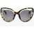 LINDA FARROW Erdem Butterfly Sunglasses With Tortoiseshell Patterned Fram Brown