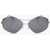 LINDA FARROW Dries Van Noten Pentagonal Sunglasses With Double Bridge Silver