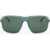 LINDA FARROW Dries Van Noten Rectangular Sunglasses With Plastic Frame Green