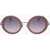 Marc Jacobs Runaway Round Sunglasses With Metal Bridge Brown